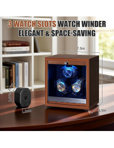 Enrollador de Relojes Automáticos TAdgnba para 3 Relojes con LED 2