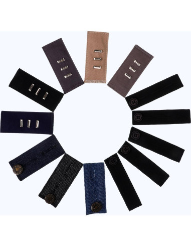 Juego de 13 Extensores de Cintura Elásticos Skylety Ajustables