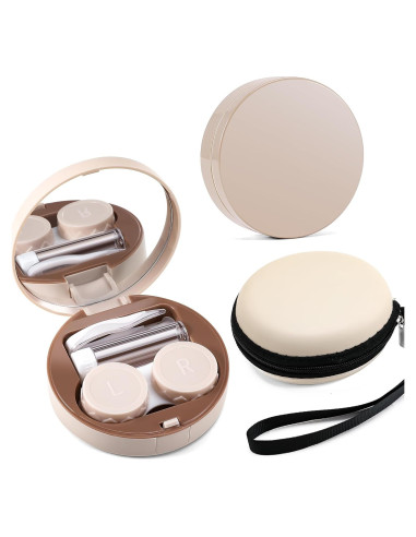 Estuche para Lentes de Contacto FEISEDY Blanco con Accesorios