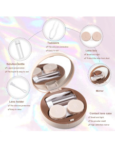Estuche para Lentes de Contacto FEISEDY Blanco con Accesorios 2
