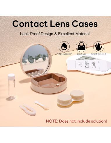 Estuche para Lentes de Contacto FEISEDY Blanco con Accesorios