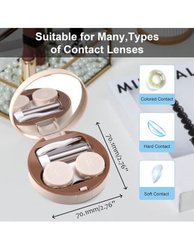 Estuche para Lentes de Contacto FEISEDY Blanco con Accesorios