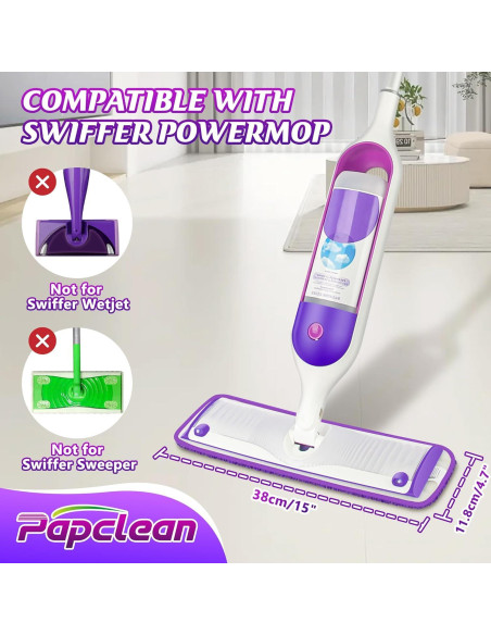 9 Almohadillas de Mopa Reutilizables Papclean para Swiffer