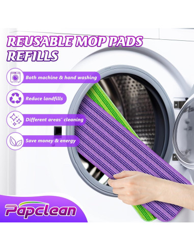 9 Almohadillas de Mopa Reutilizables Papclean para Swiffer