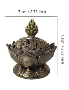 Soporte de Incienso Ebonee Loto Bronce 7 cm Decorativo 2