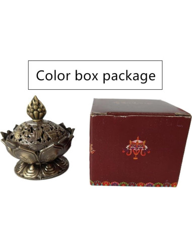 Soporte de Incienso Ebonee Loto Bronce 7 cm Decorativo