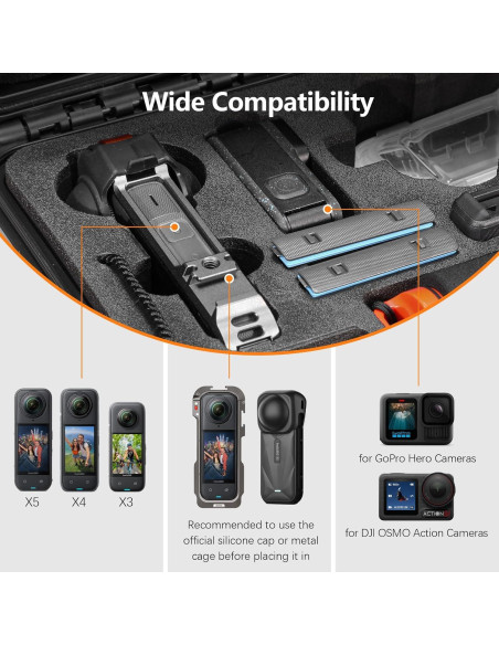 Funda Dura Impermeable Amazear para Insta360 X4 X5 - 35x28.5cm