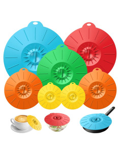 Set de 7 Tapas de Silicona Daxiongmao para Microondas 5 Tamaños
