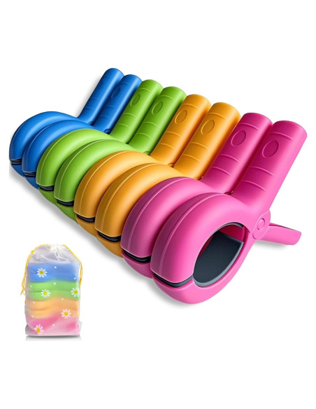 Pinzas de Toalla de Playa QuairBrez 8 Pcs Alta Resistencia