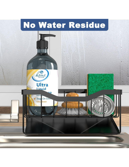 Soporte para Esponja Vanwood Negro con Drenaje Automático 9.19cm