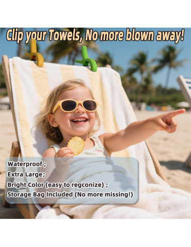 Pinzas de Toalla de Playa QuairBrez 8 Pcs Alta Resistencia