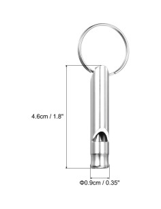 Silbato de Emergencia PATIKIL de Aluminio Plata 4.6 cm 2