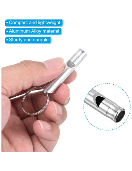 Silbato de Emergencia PATIKIL de Aluminio Plata 4.6 cm
