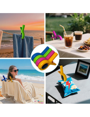 Pinzas de Toalla de Playa QuairBrez 8 Pcs Alta Resistencia