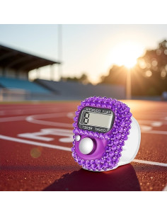 Contador Digital de Dedo Dwuww 1 Púrpura Portátil LCD 2