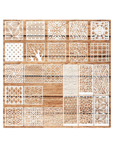 24 Plantillas Geométricas Reutilizables WSICSE 16x16cm