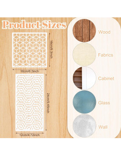 24 Plantillas Geométricas Reutilizables WSICSE 16x16cm 2