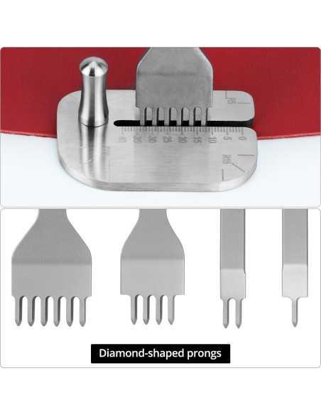 Juego de Punch de Piel QWORK con Placa de Ayuda 4mm