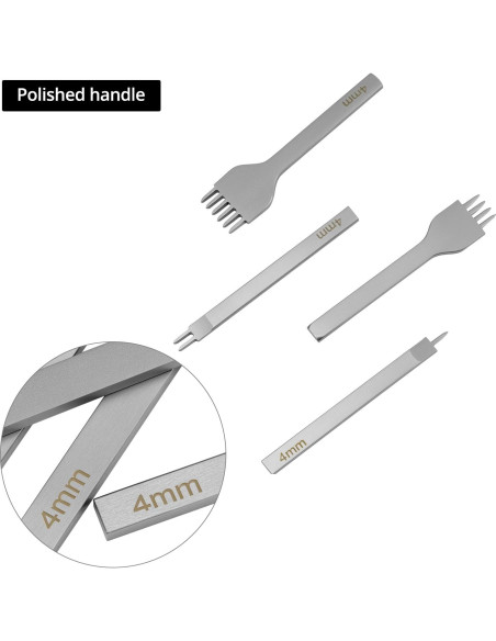 Juego de Punch de Piel QWORK con Placa de Ayuda 4mm