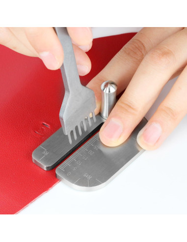 Juego de Punch de Piel QWORK con Placa de Ayuda 4mm