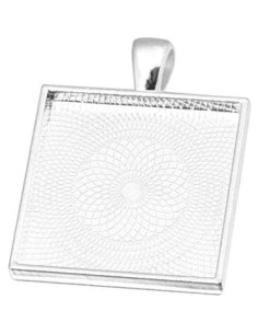 20pcs Base de Pendientes Cuadrados 25mm Bronce Plateado SHUNAE 2