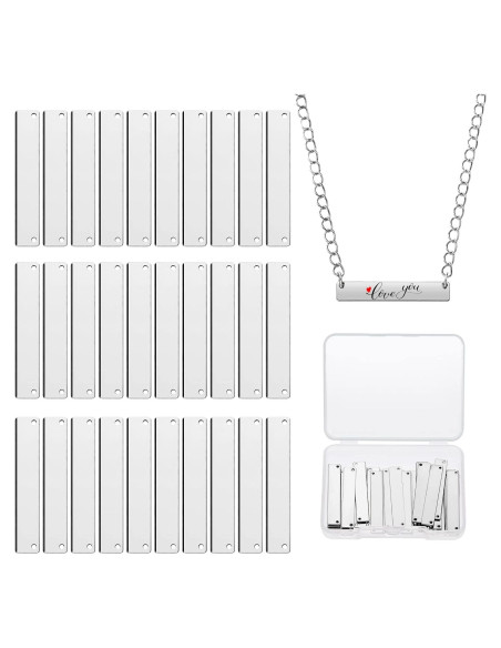 30 Etiquetas Colgantes Vacías Rectangulares Yaomiao Plata 35x6mm