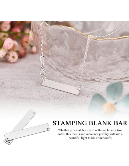 30 Etiquetas Colgantes Vacías Rectangulares Yaomiao Plata 35x6mm