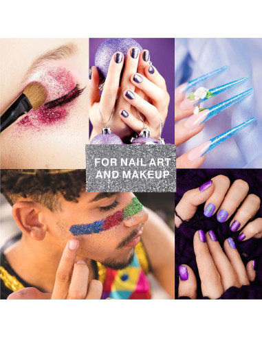 18 Colores Polvo de Brillo Acrílico DECOYARDOO 216g Multiusos