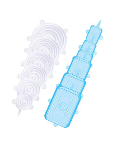 Set de Tapas de Silicona DI ORO 12 Piezas - Redondas y Cuadradas