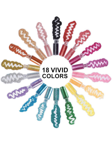 18 Colores Polvo de Brillo Acrílico DECOYARDOO 216g Multiusos