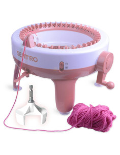 Máquina de Tejer Sentro 40 Agujas Eléctrica Rosa y Blanco