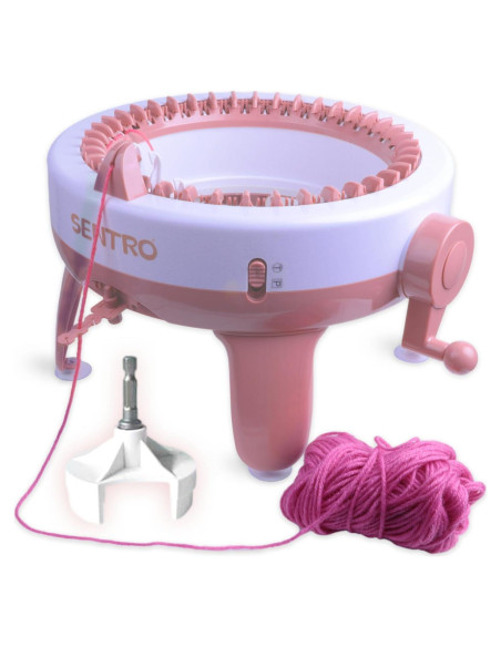 Máquina de Tejer Sentro 40 Agujas Eléctrica Rosa y Blanco