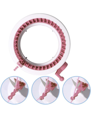 Máquina de Tejer Sentro 40 Agujas Eléctrica Rosa y Blanco