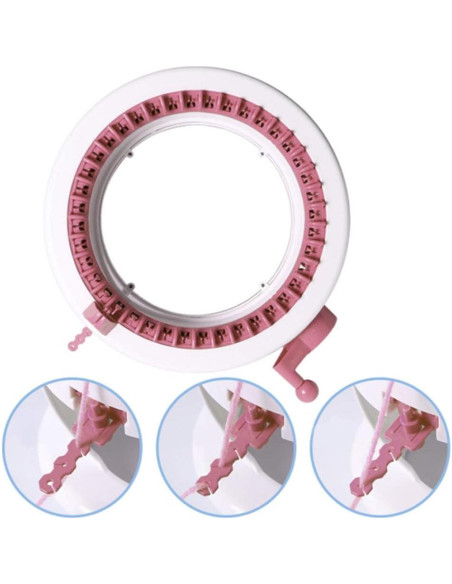 Máquina de Tejer Sentro 40 Agujas Eléctrica Rosa y Blanco