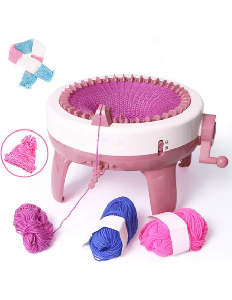 Máquina de Tejer Sentro 40 Agujas Eléctrica Rosa y Blanco