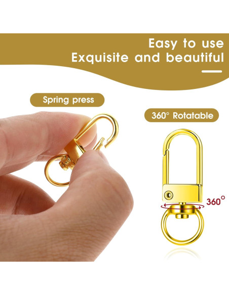 30 Ganchos de Langosta Giratorios Metal AHQiZFX - Oro, Plata, Rosa