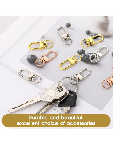 30 Ganchos de Langosta Giratorios Metal AHQiZFX - Oro, Plata, Rosa