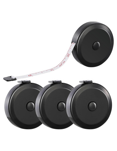 Paquete de 4 cintas métricas retráctiles 150 cm xunhewi