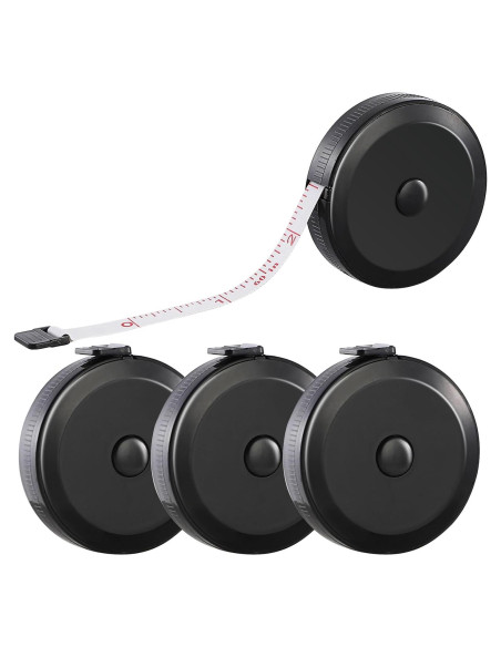 Paquete de 4 cintas métricas retráctiles 150 cm xunhewi