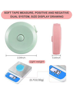 Paquete de 4 cintas métricas retráctiles 150 cm xunhewi 2