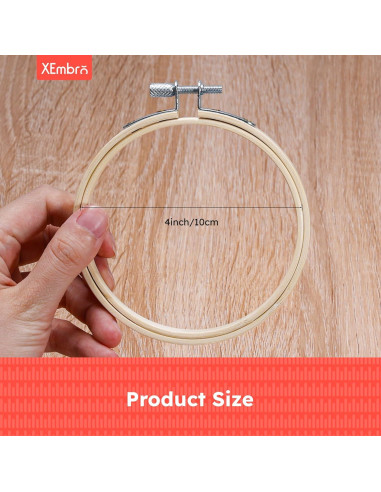 Juego de 9 Aros de Bordado XEmbro 4 Pulgadas Ajustables