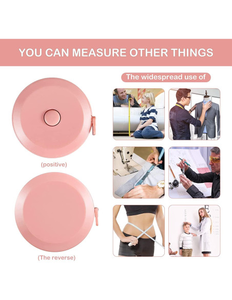 Paquete de 4 cintas métricas retráctiles 150 cm xunhewi