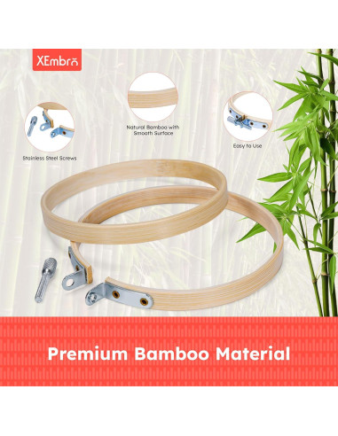 Juego de 9 Aros de Bordado XEmbro 4 Pulgadas Ajustables