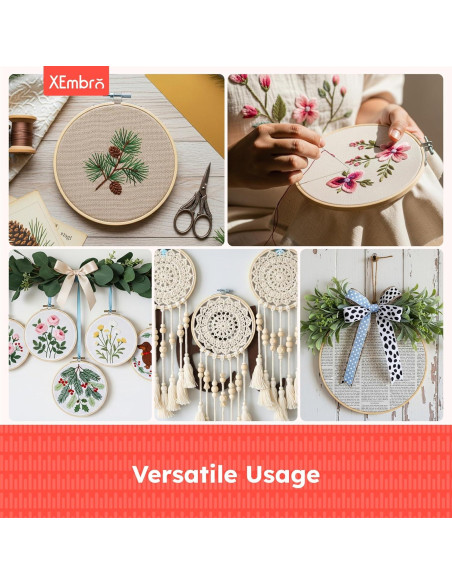 Juego de 9 Aros de Bordado XEmbro 4 Pulgadas Ajustables