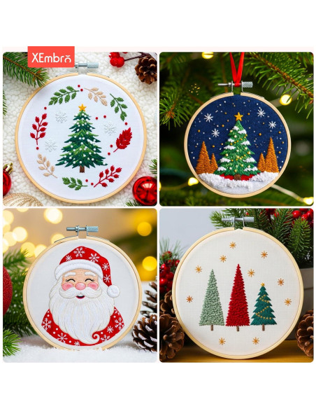 Juego de 9 Aros de Bordado XEmbro 4 Pulgadas Ajustables