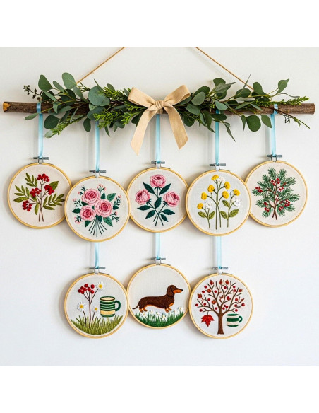 Juego de 9 Aros de Bordado XEmbro 4 Pulgadas Ajustables