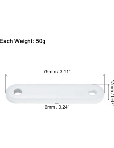 Pesas para Cortinas uxcell 50g Hierro Blanco 16 Piezas 2