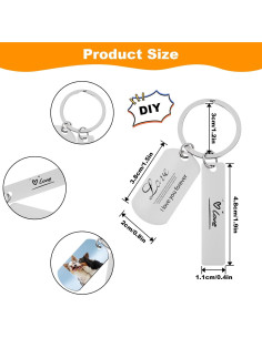30 Etiquetas de Llaveros de Acero Inoxidable Grabables MAQUITA 2