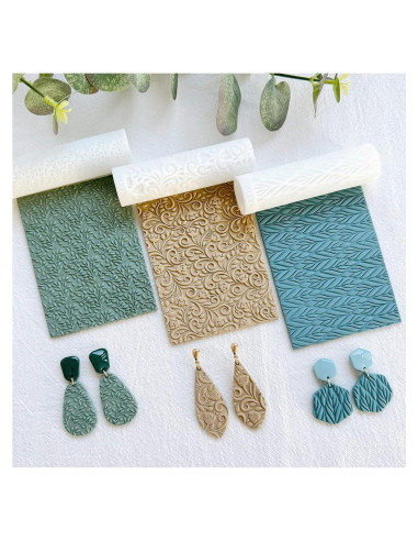 Rodillo de Textura de Arcilla Polimérica KEOKER 3 Piezas