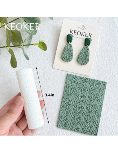 Rodillo de Textura de Arcilla Polimérica KEOKER 3 Piezas